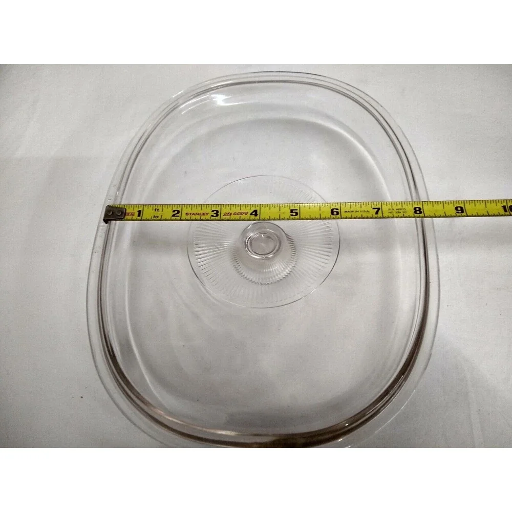 Vintage Pyrex Clear Oval Glass Replacement Lid DC1 1/2C-A #20 Made in the USA